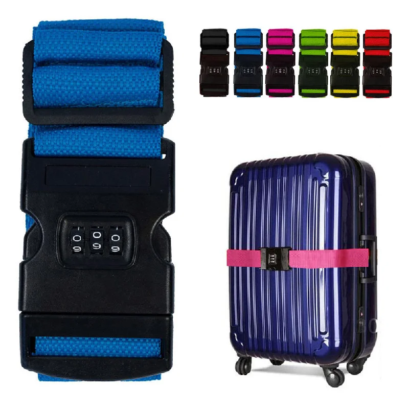 1 Travel Luggage Strap with Combination Lock Adjustable Easy to Use Protect Bags