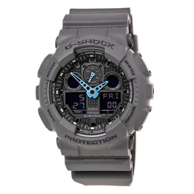 Casio Men's G-Shock Alarm Dark Grey Ana-Digi Dial Grey Resin Strap Quartz Dive | GA100C-8A Casio Men's G-Shock Alarm Dark Grey Ana-Digi Dial Grey Resin Strap Quartz Dive | GA100C-8A