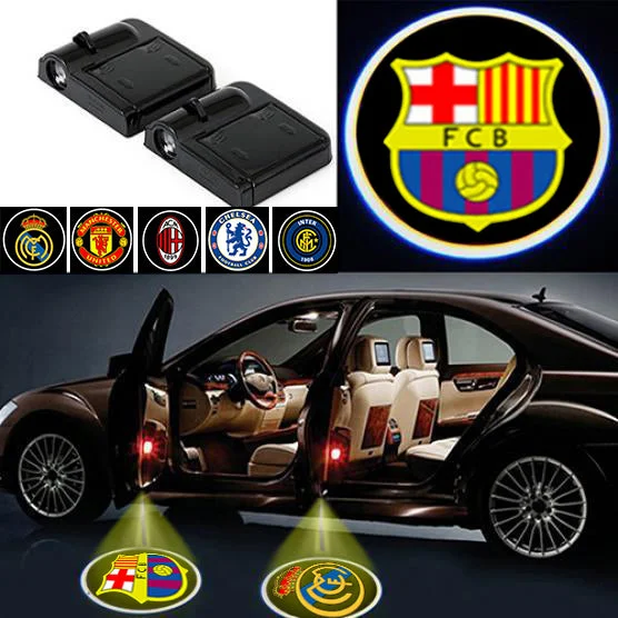 Your Favorit Team Logo Universal Wireless Car Welcome LED Door Light Lamp Fanatics