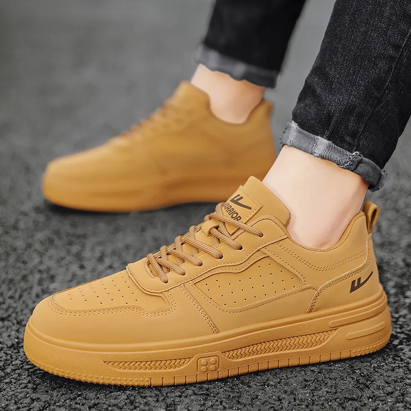 Warrior Anti Slip And Wear Resistant Breathable Low Top Skateboard Shoes Men's Earth Yellow EU 40