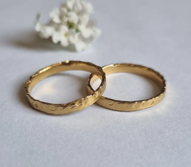 Solid gold wedding bands, Textured wedding bands, His and hers wedding bands, Matching wedding bands gold, 9K, 14K, 18K, Wedding band set Solid gold wedding bands, Textured wedding bands, His and hers wedding bands, Matching wedding bands gold, 9K, 14K, 18K, Wedding band set