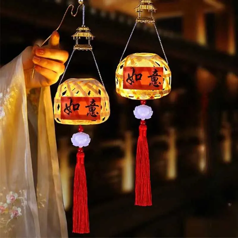 Bamboo Handmade Chinese Lanterns DIY Mid-Autumn Festival Lantern Decoration Lamp Hanging Ornaments Bamboo Handmade Chinese Lanterns DIY Mid-Autumn Festival Lantern Decoration Lamp Hanging Ornaments