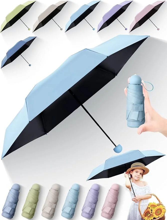 Pinkunn 6 Pieces Travel Mini Umbrella for Purse, Colored Compact Umbrellas, Bulk Small Folding UV Lightweight Portable Windproof Pocket for Sun Rain Protection, Girls Women Pinkunn 6 Pieces Travel Mini Umbrella for Purse, Colored Compact Umbrellas, Bulk Small Folding UV Lightweight Portable Windproof Pocket for Sun Rain Protection, Girls Women