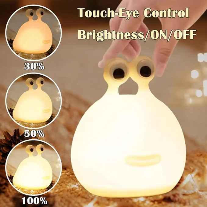 Kabvu Cute Slug Night Light,LED Squishy Silicone Animal Lamp,3 Level Dimmable Touch Sensor Timer for Breastfeeding,Rechargeable Slug Lamp for Bedroom Decor Kabvu Cute Slug Night Light,LED Squishy Silicone Animal Lamp,3 Level Dimmable Touch Sensor Timer for Breastfeeding,Rechargeable Slug Lamp for Bedroom Decor