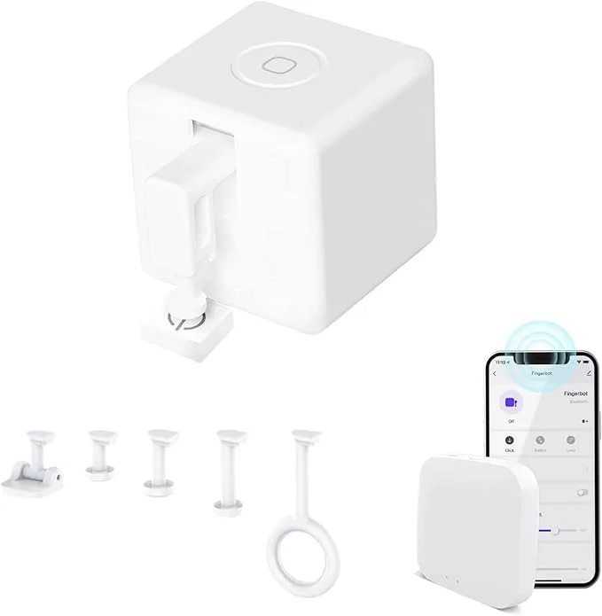 Smart Button Pusher Robot, Wireless Light Switch Bot Timer Voice Control Automatic Controller with Fingerbot Tuya App Remote Control for Alexa Home (V3) Smart Button Pusher Robot, Wireless Light Switch Bot Timer Voice Control Automatic Controller with Fingerbot Tuya App Remote Control for Alexa Home (V3)