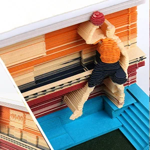 3D Memo Pad Paper Carving Art Sticky Notes, Basketball Belief 3D Notepad with Pen Holder Dribble Silhouette DIY Post Notes Creative Gifts for Basketball Lovers 3D Memo Pad Paper Carving Art Sticky Notes, Basketball Belief 3D Notepad with Pen Holder Dribble Silhouette DIY Post Notes Creative Gifts for Basketball Lovers