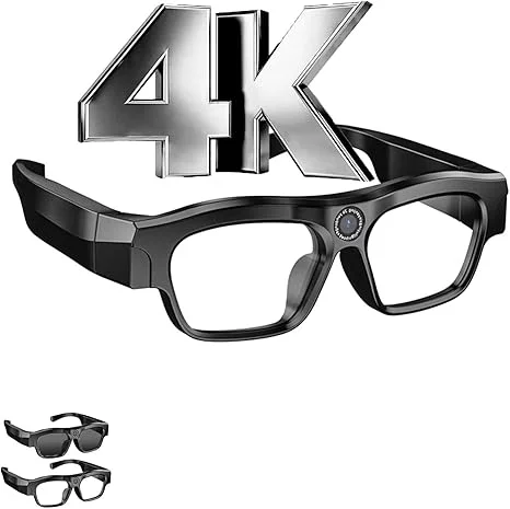 4K Smart Camera Sunglasses AI Video Glasses with 64GB Card, UV Protection, Black & Transparent Lens 4K Smart Camera Sunglasses AI Video Glasses with 64GB Card, UV Protection, Black & Transparent Lens