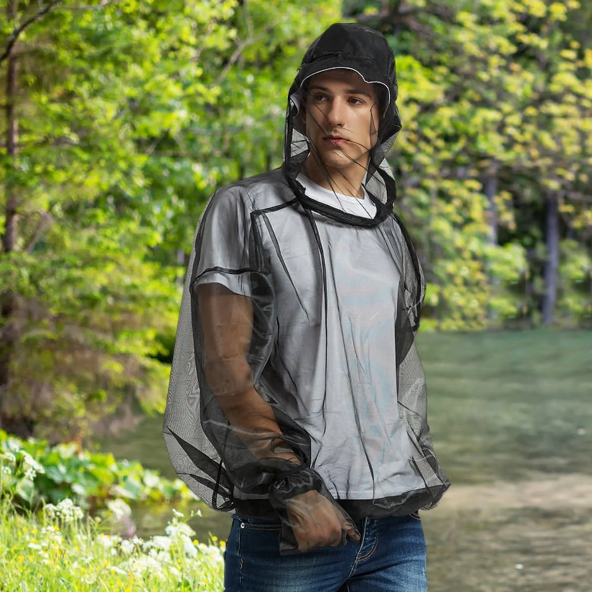 Protective Clothing Mesh Suit Clothing with Hood Net Mesh Jacket Trousers for Outdoor and Camping Protective Clothing Mesh Suit Clothing with Hood Net Mesh Jacket Trousers for Outdoor and Camping