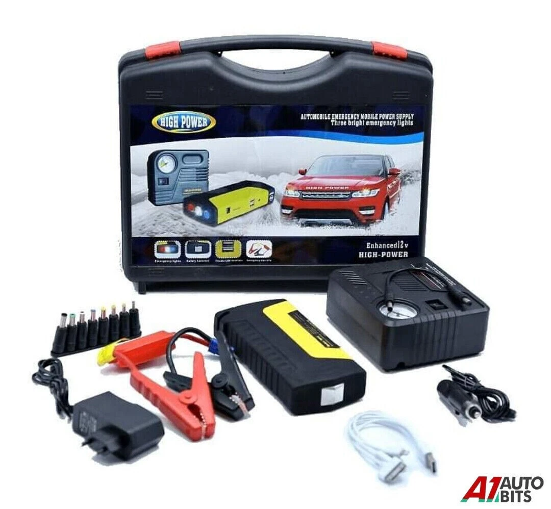 CAR JUMP STARTER BOOSTER PACK WITH TYRE PRESSURE PUMP 12V