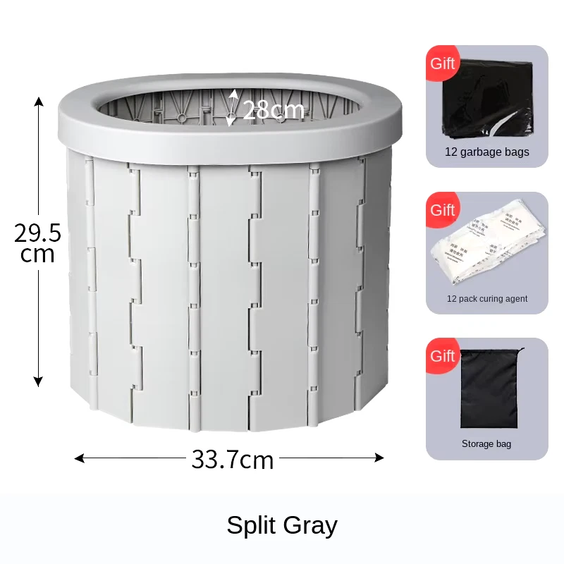 Portable Folding Toilet for Outdoor Camping Potty for Adults Kids Cover Design