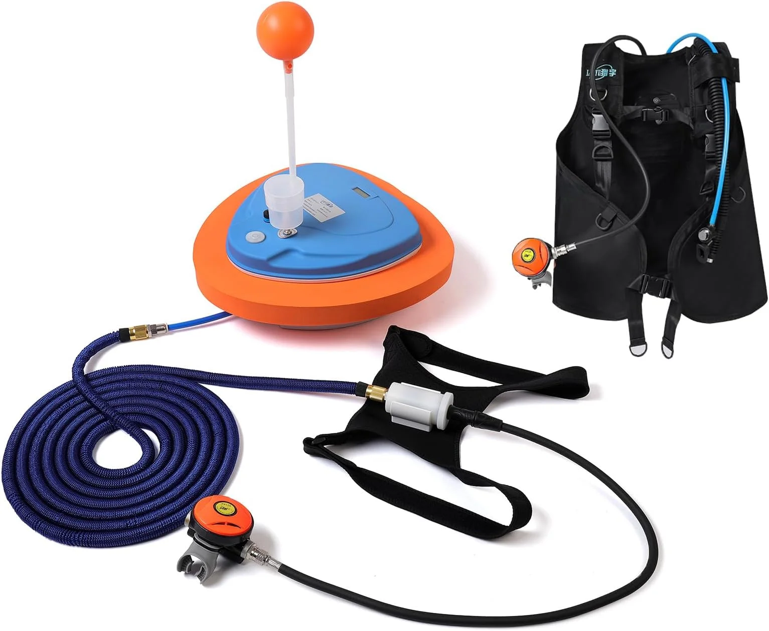 Portable Scuba Diving Ventilator with BCD System,Rechargeable Diving Hookah System,Support 3.5H/5.5 Hours Tankless Scuba Diving System Portable Scuba Diving Ventilator with BCD System,Rechargeable Diving Hookah System,Support 3.5H/5.5 Hours Tankless Scuba Diving System