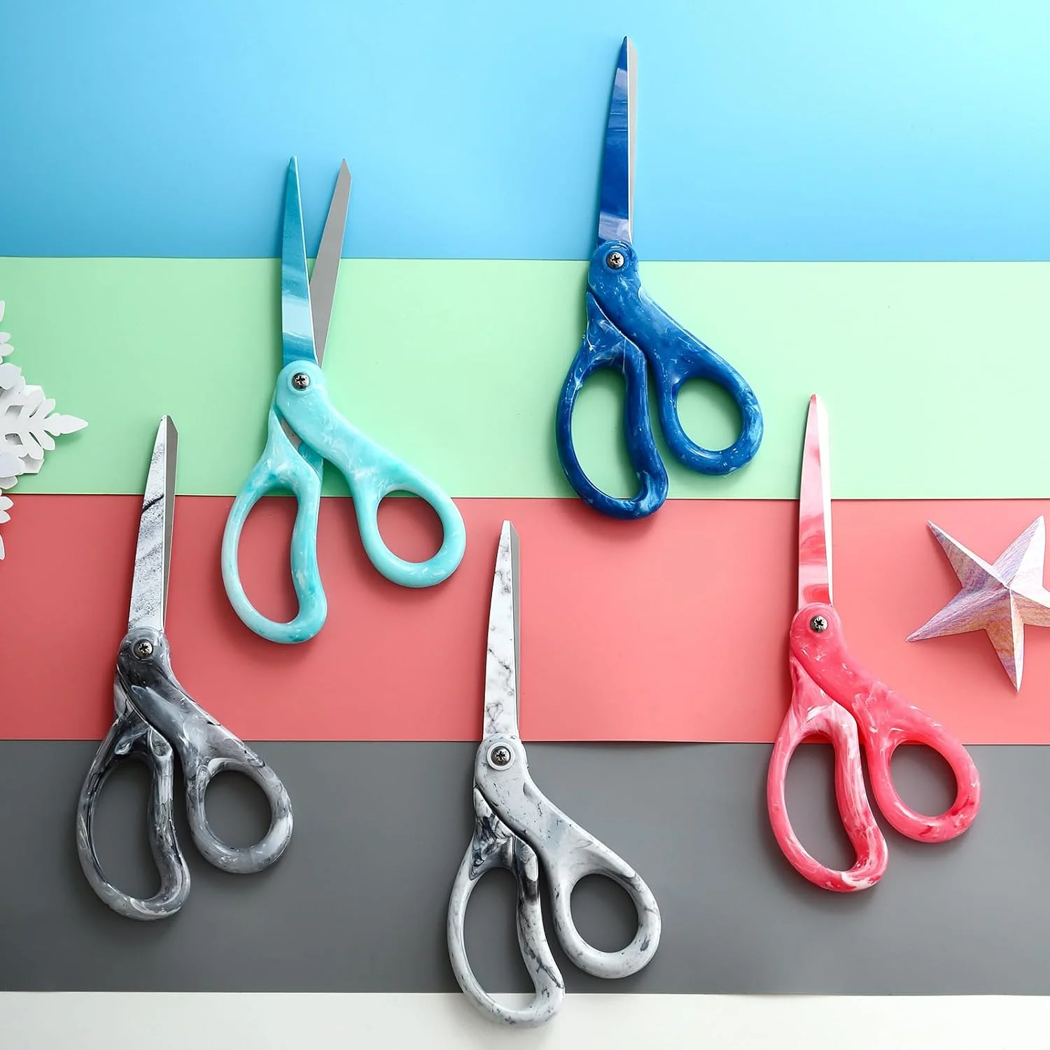 Sharp Scissors All Purpose, 8 Inch, Gradient Green, Stainless Steel, Comfort Grip Shears for Cutting Fabric, Paper, Ribbon in Office or Home Sharp Scissors All Purpose, 8 Inch, Gradient Green, Stainless Steel, Comfort Grip Shears for Cutting Fabric, Paper, Ribbon in Office or Home