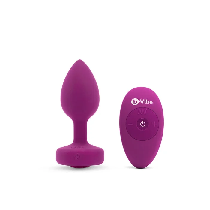 VIBRATING JEWEL PLUG FUCHSIA S/M