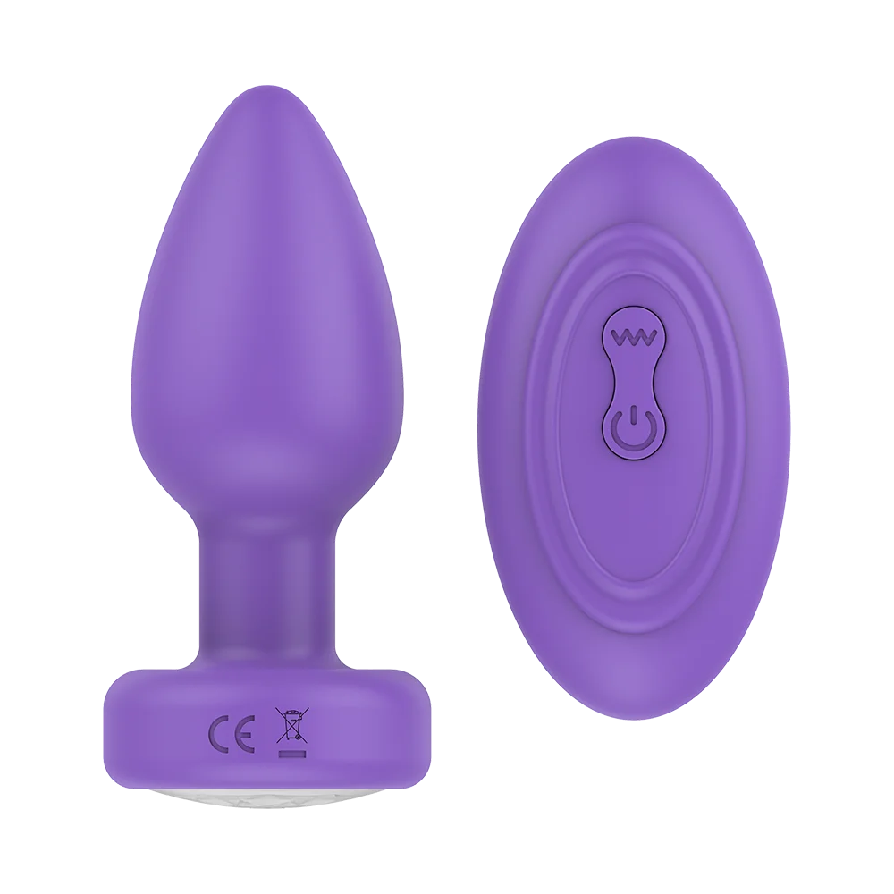 LUV INC VIBRATING ANAL PLUG PURPLE WITH REMOTE