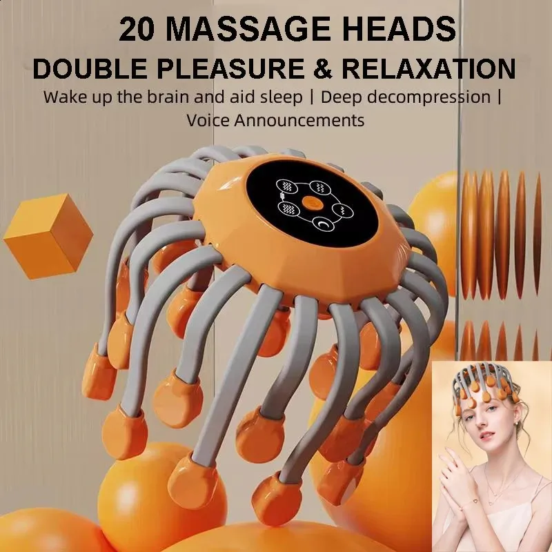 Smart TMS Vibration Scalp Head Massager with Red Light, Octopus Massage Machine for Stress Relief Smart TMS Vibration Scalp Head Massager with Red Light, Octopus Massage Machine for Stress Relief