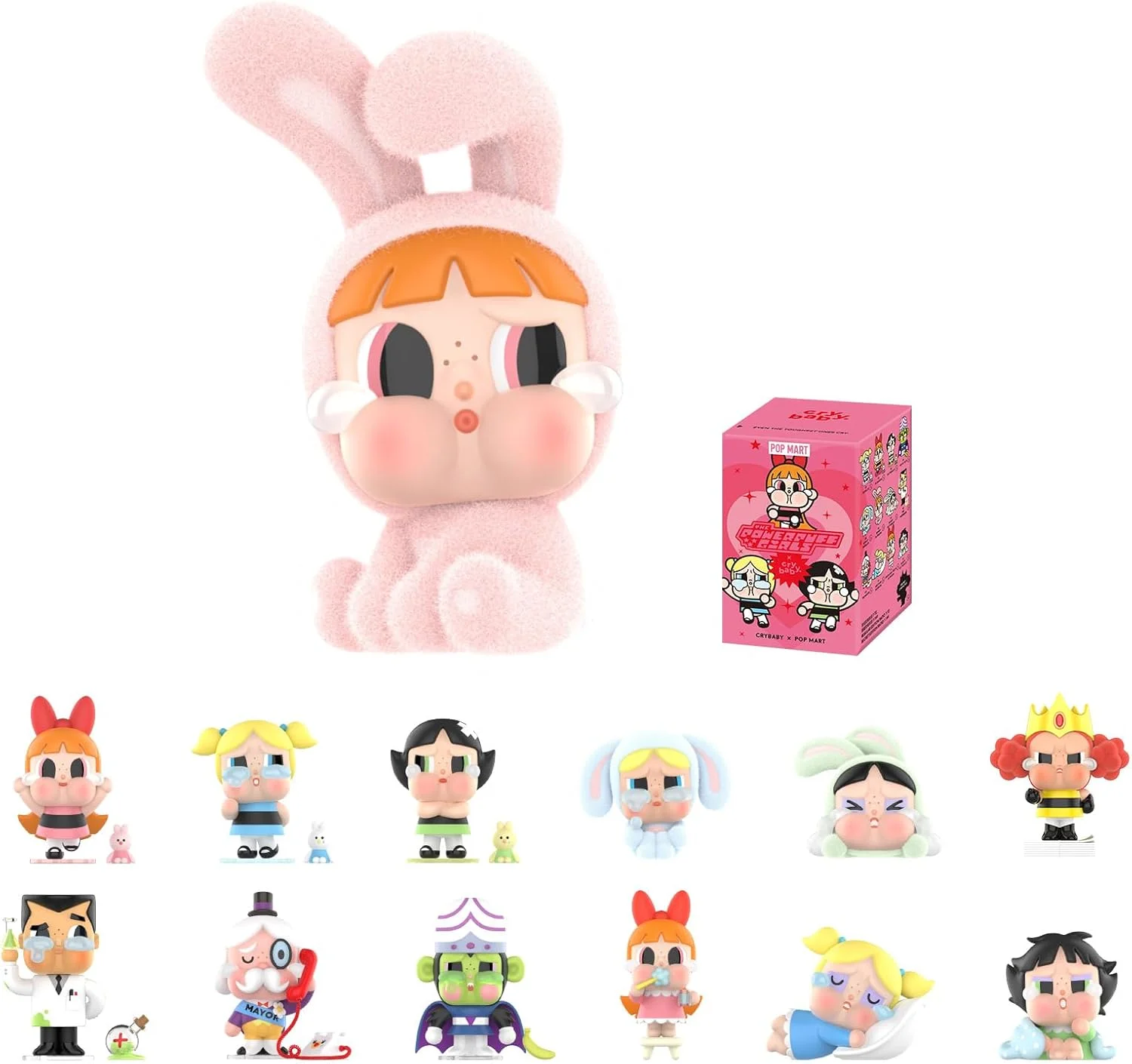 Single Box, POP MART Crybaby x Powerpuff Girls Series Figures, Crybaby Blind Box Figures, Random Design Action Figures Collectible Toys Home Decorations, Holiday Birthday Gifts for Girls and Boys Single Box, POP MART Crybaby x Powerpuff Girls Series Figures, Crybaby Blind Box Figures, Random Design Action Figures Collectible Toys Home Decorations, Holiday Birthday Gifts for Girls and Boys