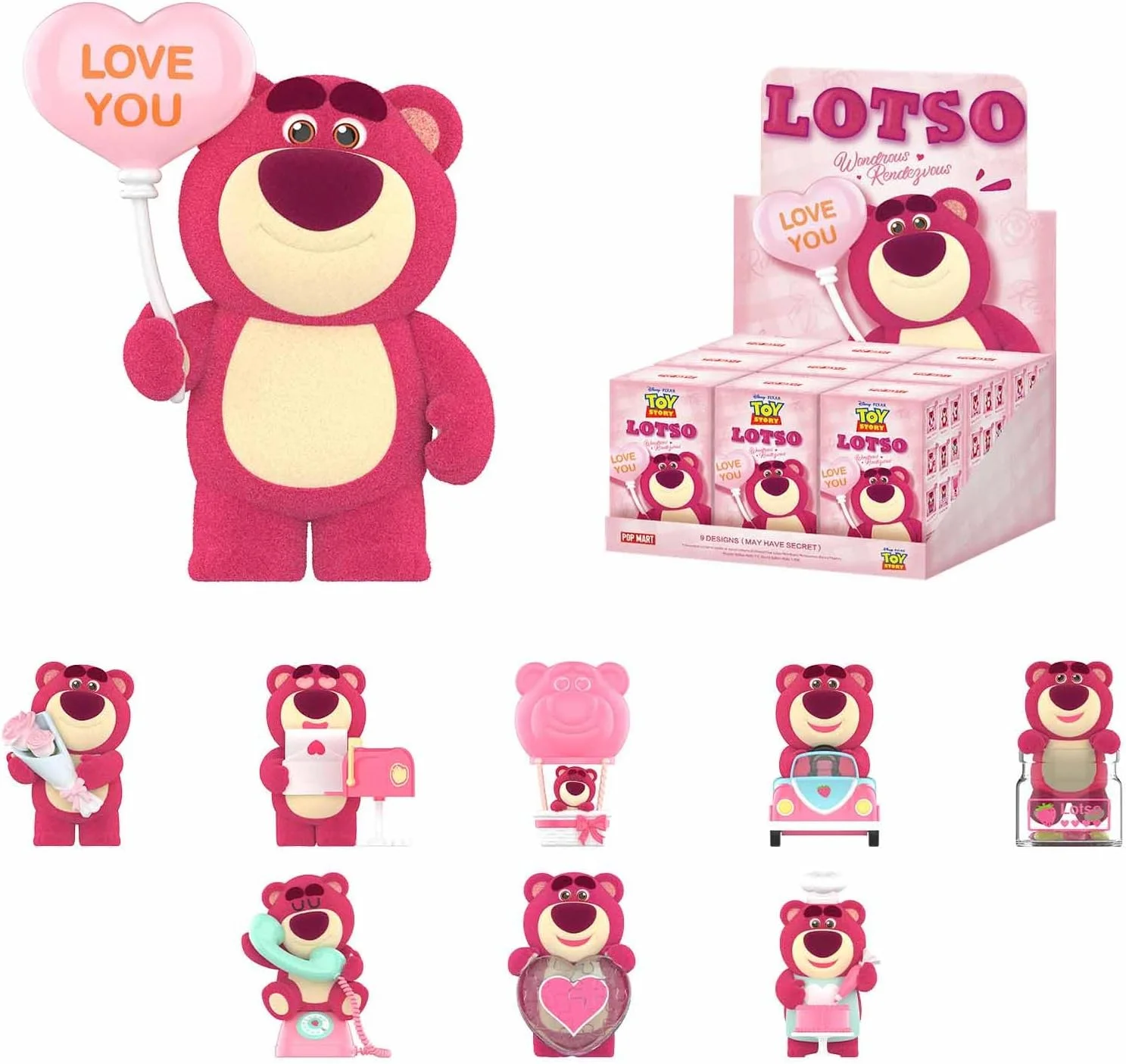 POP MART Disney/Pixar Lotso Wondrous Rendezvous Series Figures, 9PCs Blind Box Figures, Random Design Action Figures Collectible Toys Home Decorations, Holiday Birthday Gifts, Whole Set POP MART Disney/Pixar Lotso Wondrous Rendezvous Series Figures, 9PCs Blind Box Figures, Random Design Action Figures Collectible Toys Home Decorations, Holiday Birthday Gifts, Whole Set