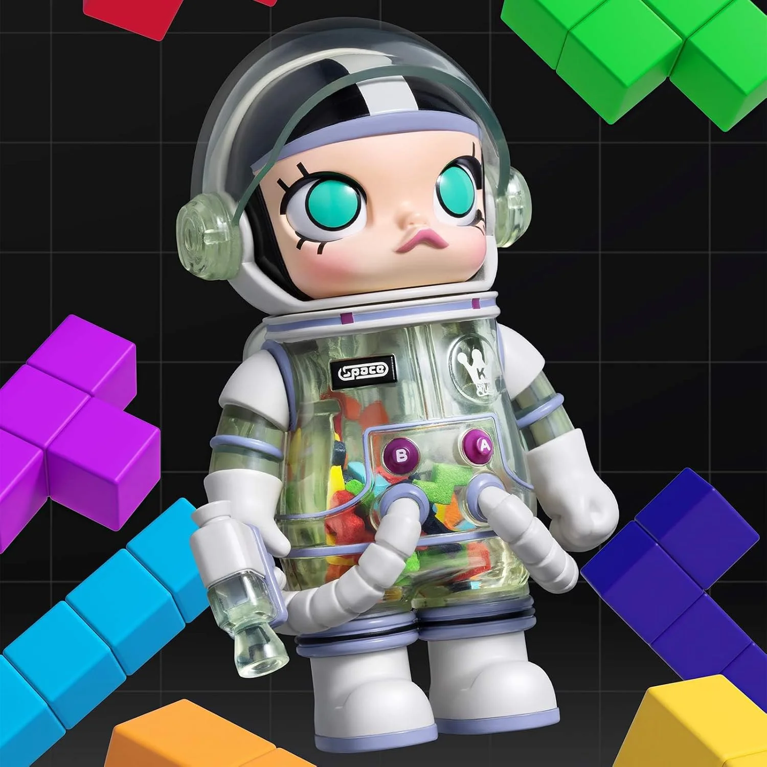 Single Box, POP MART MEGA Space Molly 100% Series 3, Molly Blind Box Figures, Random Design Action Figures Collectible Toys Home Decorations, Holiday Birthday Gifts for Boys and Girls