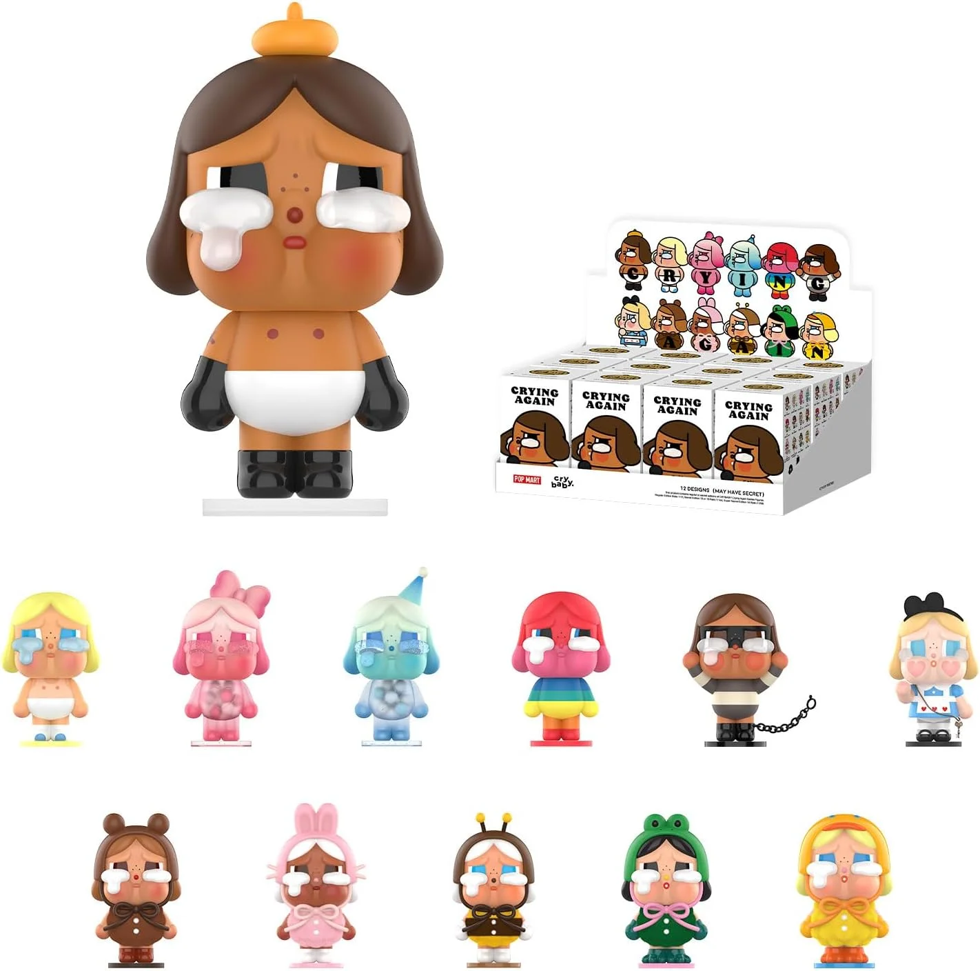 Whole Set, POP MART Crybaby Crying Again Series Figures, Crybaby Blind Box Figures, 12PCs Random Design Action Figures Collectible Toys Home Decorations, Holiday Birthday Gifts Whole Set, POP MART Crybaby Crying Again Series Figures, Crybaby Blind Box Figures, 12PCs Random Design Action Figures Collectible Toys Home Decorations, Holiday Birthday Gifts