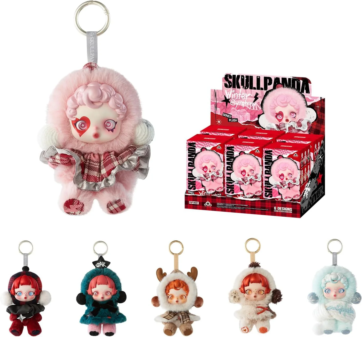 Whole Set, POP MART SKULLPANDA Winter Symphony Series Plush, 6PCs Blind Box Figures, Random Design Action Figures Collectible Toys Home Decorations, Holiday Birthday Gifts Whole Set, POP MART SKULLPANDA Winter Symphony Series Plush, 6PCs Blind Box Figures, Random Design Action Figures Collectible Toys Home Decorations, Holiday Birthday Gifts