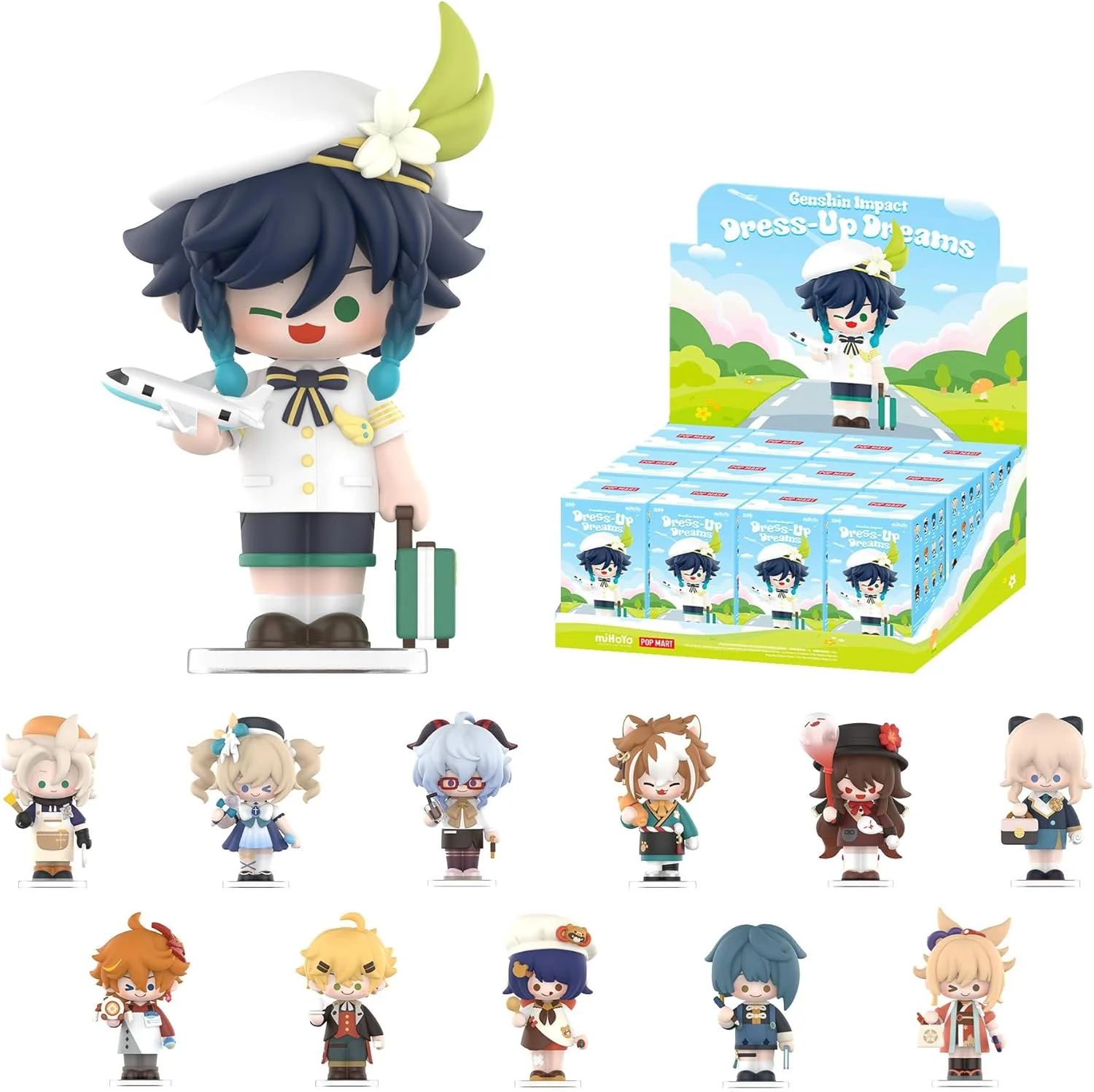 Whole Set, POP MART Genshin Impact Dress-Up Dreams Themed Chibi Series Figures, 12PCs Genshin Impact Blind Box Figures, Random Design Action Figures Collectible Toys Home Decorations,Birthday Gifts Whole Set, POP MART Genshin Impact Dress-Up Dreams Themed Chibi Series Figures, 12PCs Genshin Impact Blind Box Figures, Random Design Action Figures Collectible Toys Home Decorations,Birthday Gifts